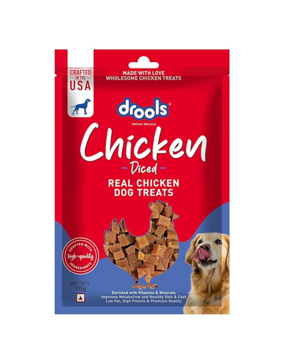 DROOLS CHICKEN DICED DOG TREATS 70g