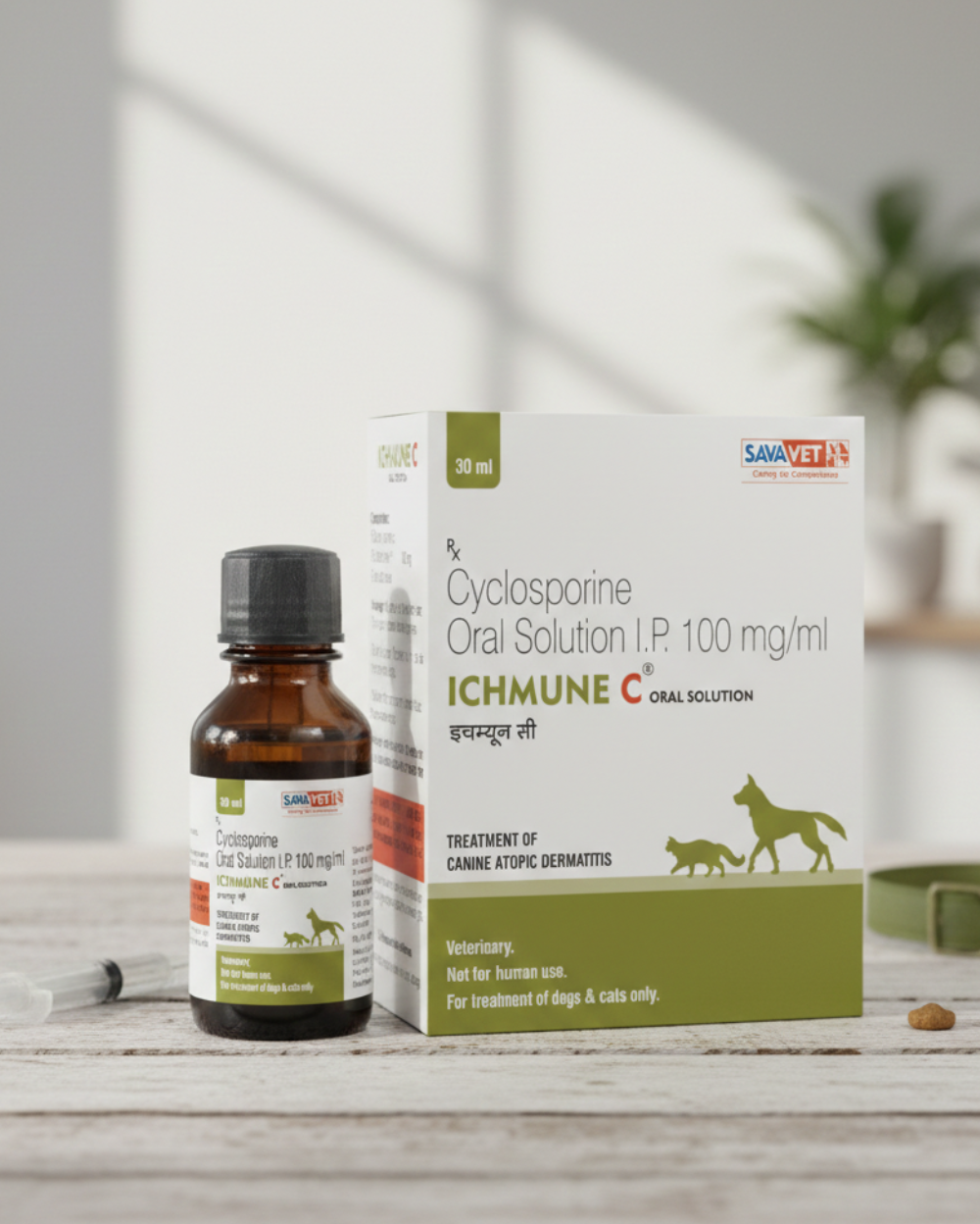 Savavet Ichmune C (Cyclosporine) Oral Solution for Dogs & Cats â€“ Immune Support & Anti-Inflammatory Supplement for Pets