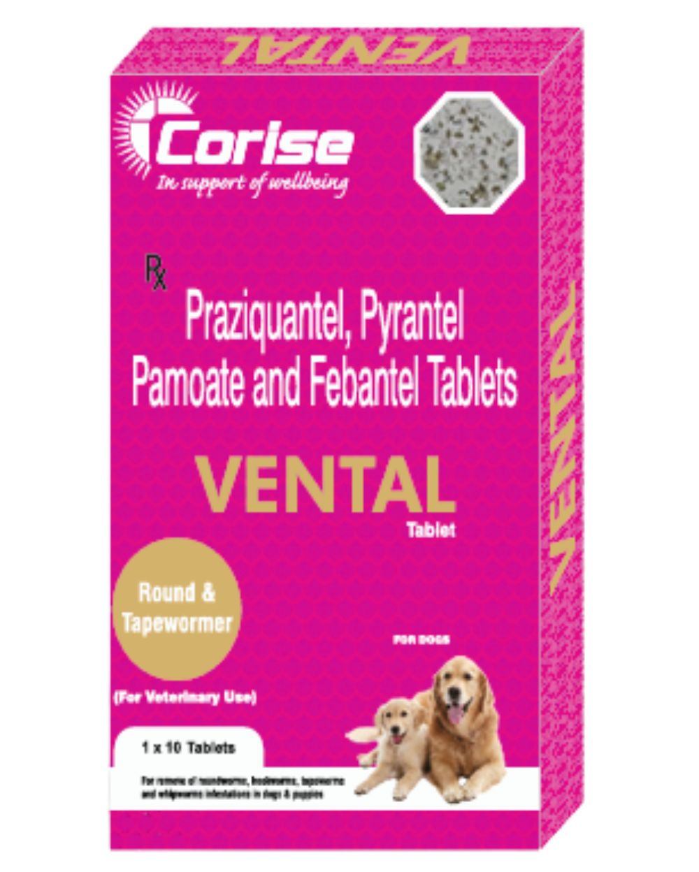 Corise Vental Tablet for Dogs â€“ Dewormer for Internal Parasites, Supports Digestive & Overall Health