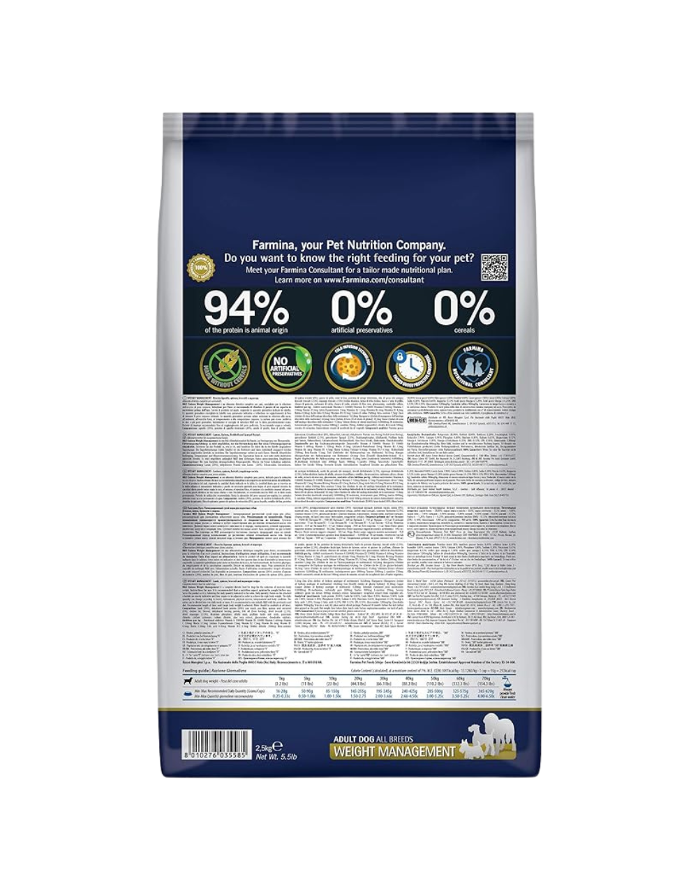 Farmina N&D Grain-Free Quinoa Weight Management Dry Dog Food â€“ Lamb, Broccoli & Asparagus Recipe for Adult Medium & Maxi Breeds | High-Protein, Low-Fat, Natural Nutrition for Healthy Weight & Muscle M