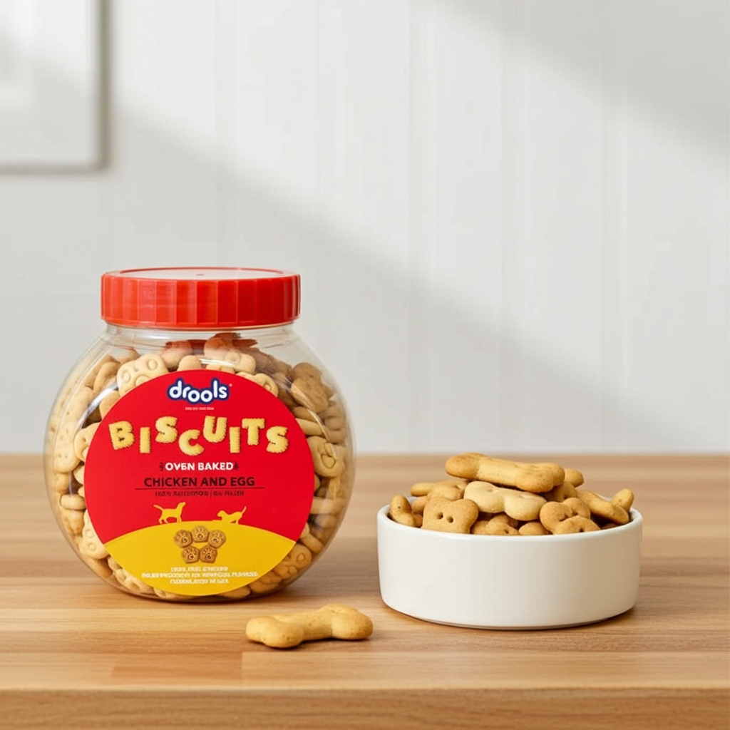 Drools Dog Treat Biscuits â€“ Chicken & Egg Flavour | Healthy Crunchy Dog Snacks | High Protein & Calcium-Rich Dog Biscuits | 400g Pack