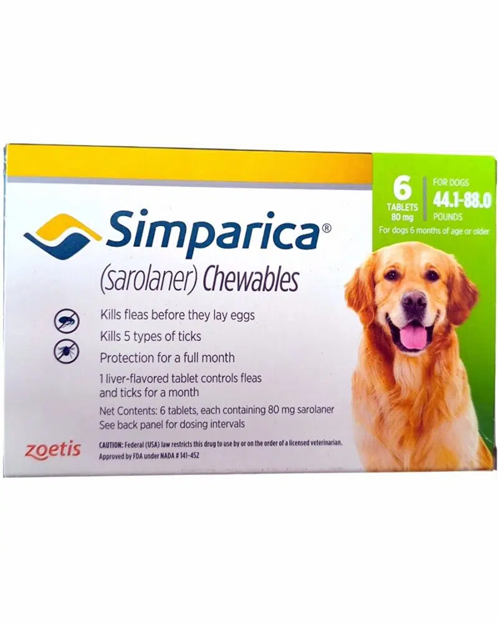 Zoetis Simparica Chewable Tablets for Dogs â€“ Flea & Tick Prevention, Fast-Acting Oral Treatment