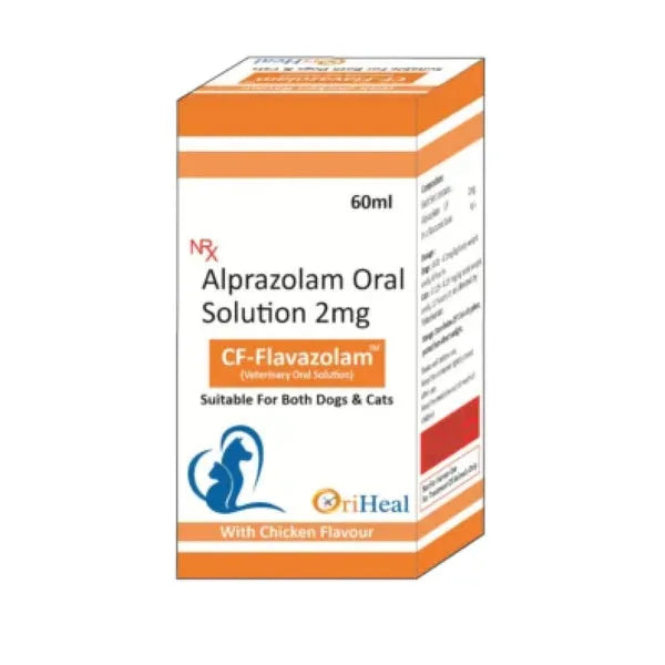 Oriheal CF-Flavazolam 60 ml â€“ Advanced Anti-Anxiety Oral Suspension for Pets | Panic & Stress Relief for Dogs & Cats