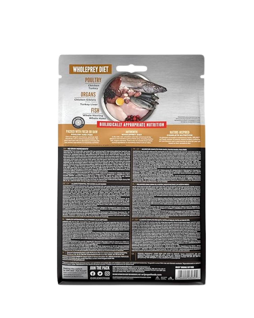 Orijen Original Cat Dry Food â€“ Grain-Free, High-Protein Recipe with Fresh & Raw Free-Run Chicken, Turkey, Wild-Caught Fish â€“ Premium Natural Cat Food