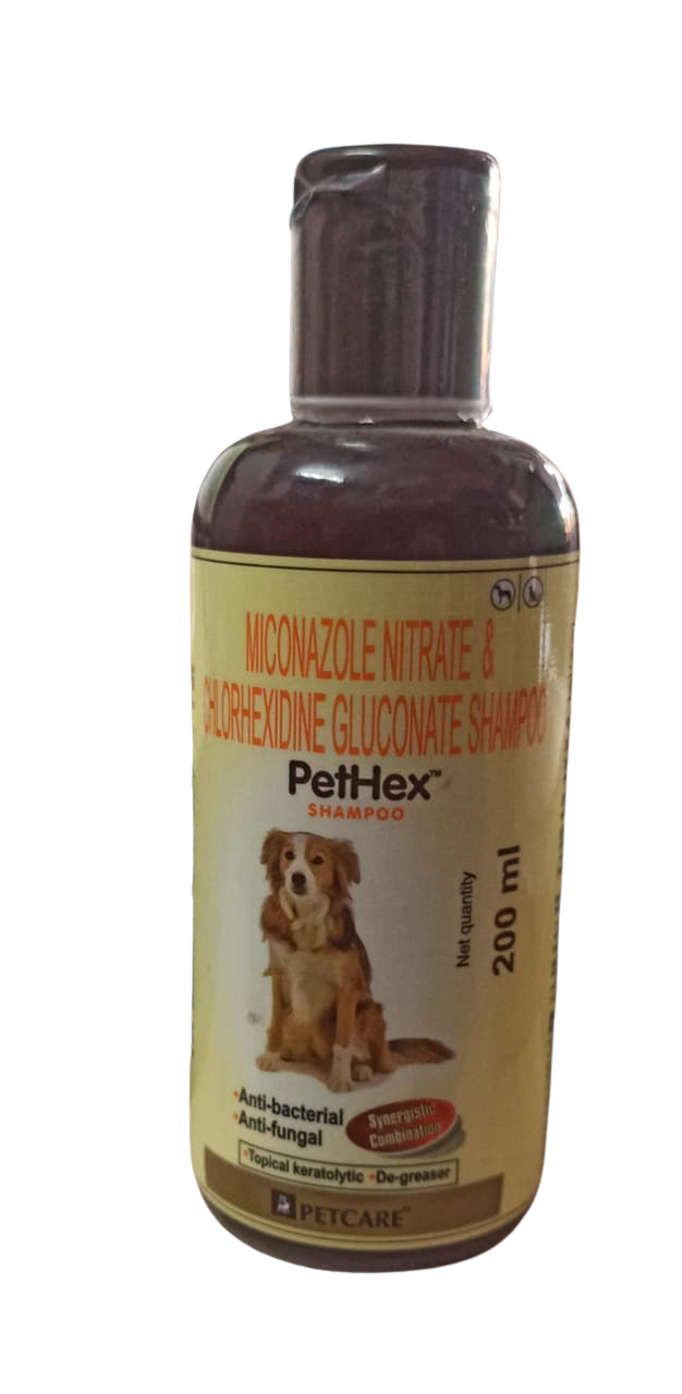 Petcare Pethex Pet Care Shampoo 200ml â€“ Antibacterial & Antifungal Dog and Cat Cleanser