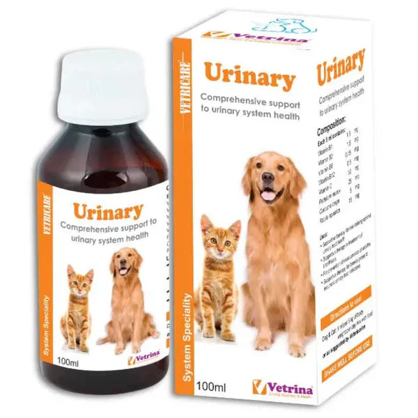 Vetina Vetricare Urinary Syrup 100ml for Dogs & Cats | Urinary Tract Health Supplement | Supports Bladder Function, Kidney Health & Stone Prevention