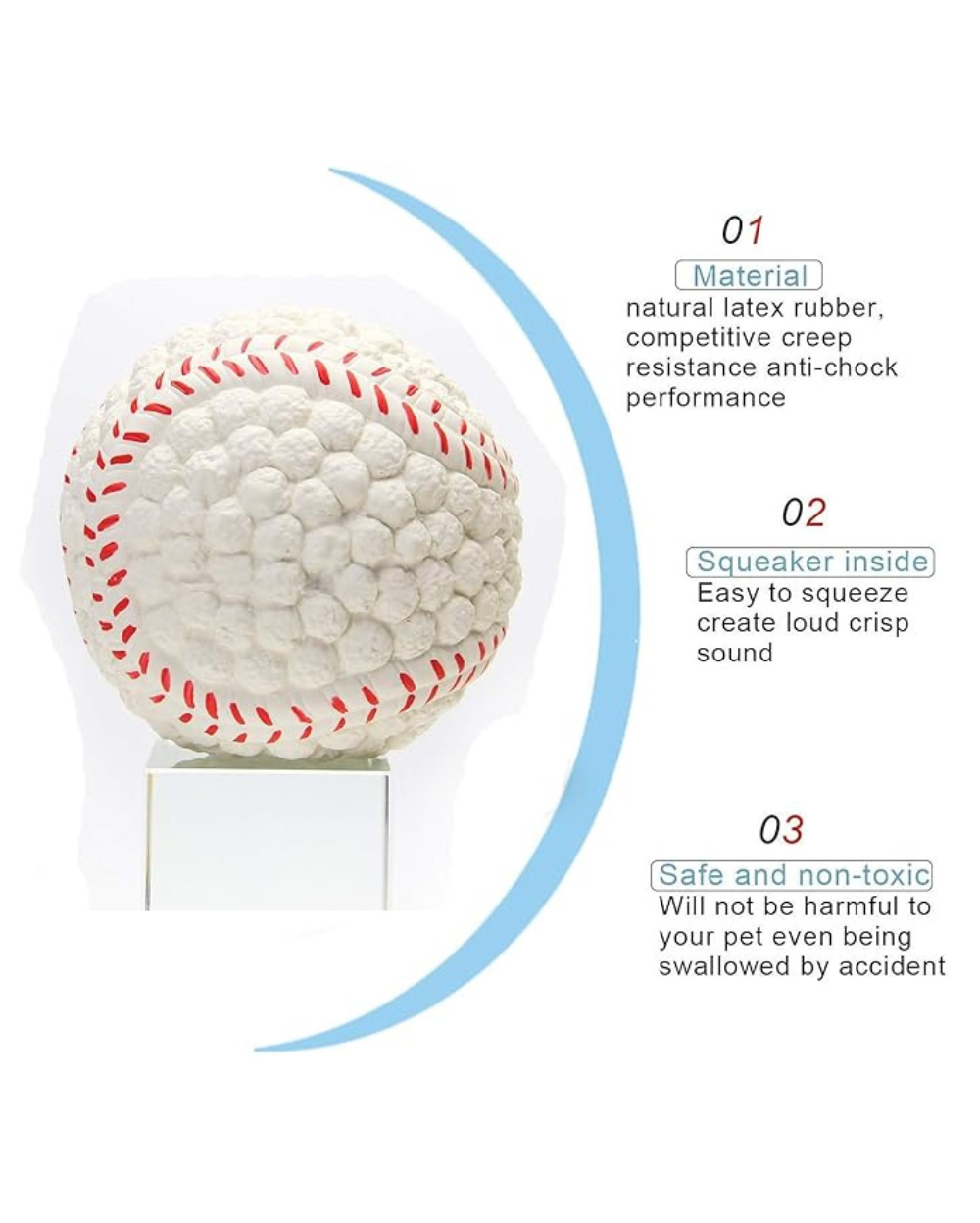 Paws & Tailsâ„¢ Squeaky Baseball Dog Toy â€“ Soft Latex Chew Ball for Dogs, Interactive Play & Fetch Toy