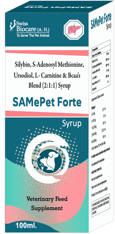 Swiss Biocare Samepet Forte Syrup 100ml â€“ Advanced Liver Support for Dogs & Cats