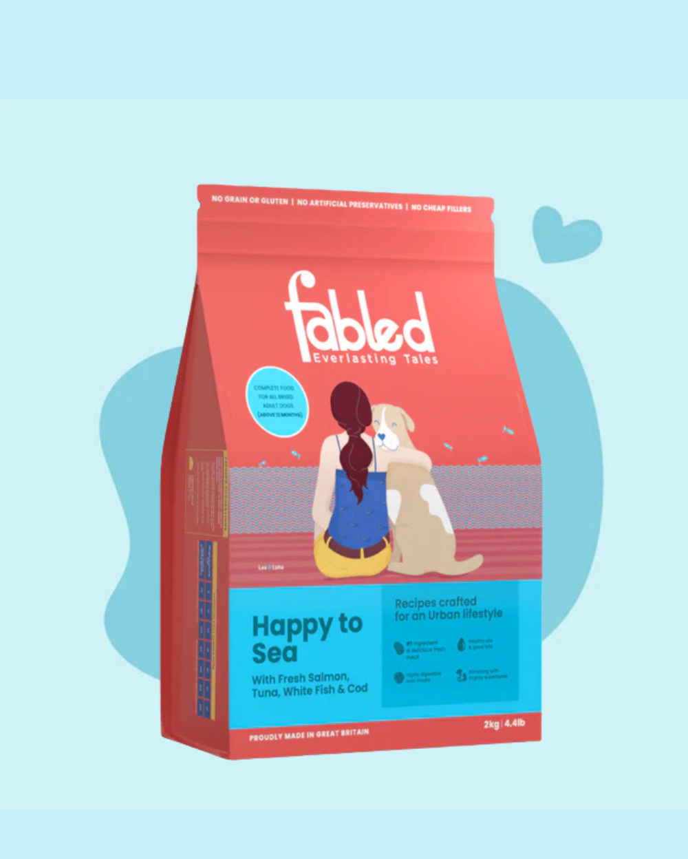 Fabled Happy to Sea Fresh Salmon Tuna White Fish and Cod Adult Dog Dry Food