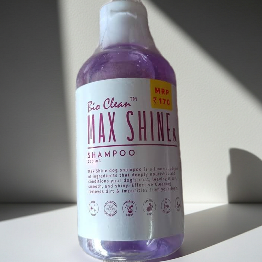 Bio Clean Max Shine Pet Shampoo 200ml â€“ Premium Conditioning Dog & Cat Shampoo for Shiny Coat and Deep Cleaning