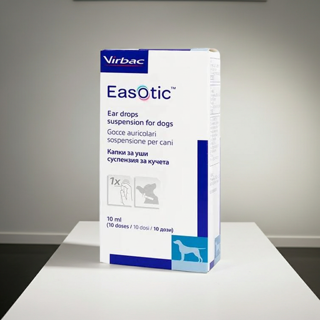 Virbac Easotic 10ml Ear Drops for Dogs â€“ Treatment for Otitis Externa, Anti-Inflammatory, Antifungal & Antibacterial Ear Medication