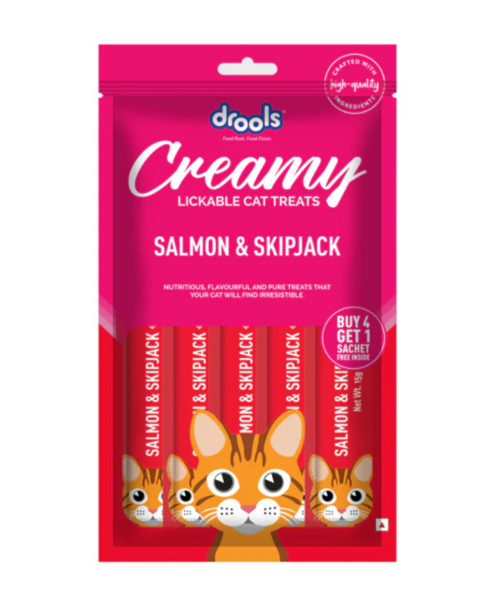 DROOLS  SALMON & SKIPJACK CREAMY CAT TREATS 75g