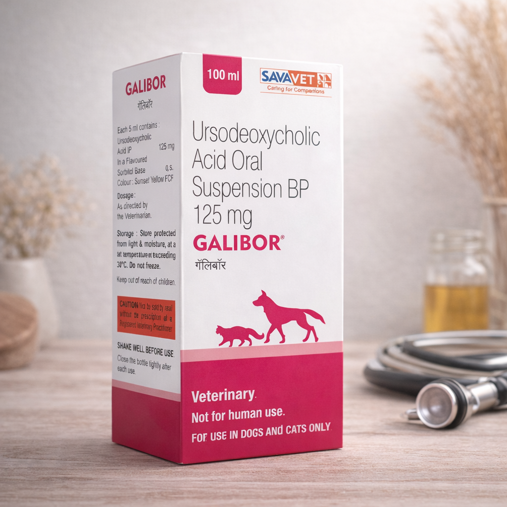 Savavet Galibor Suspension for Dogs & Cats â€“ Ursodeoxycholic Acid Oral Suspension 100 ml for Liver & Gall Bladder Support