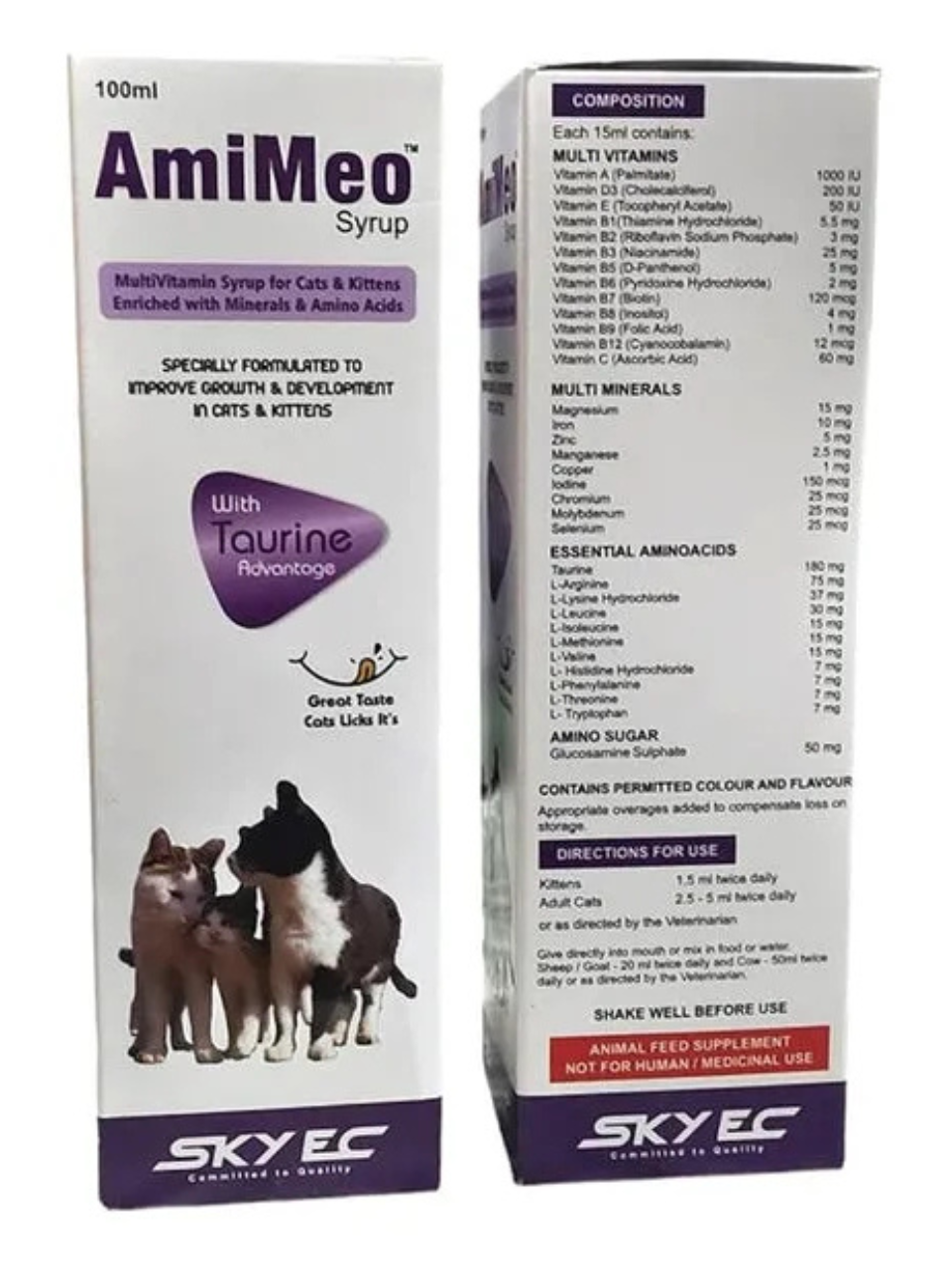 Skyec Amimeo Syrup | Amino Acid & Multivitamin Nutritional Supplement for Energy