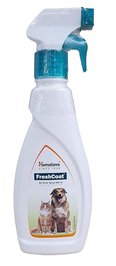 Himalaya Fresh Coat 200ml â€“ Herbal Dog & Cat Coat Conditioner Spray for Shiny, Tangle-Free Fur | Natural Pet Grooming & Hair Care Solution
