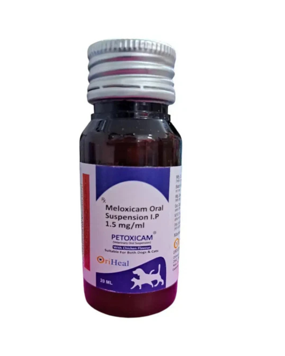 Oriheal Petoxicam (Meloxicam) Oral Suspension 20ml for Dogs and Cats â€“ NSAID Pain Relief for Arthritis, Inflammation & Post-Operative Care