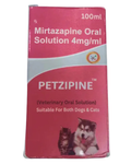 Oriheal Petzipine (Mirtazapine) 100ml Oral Solution for Dogs and Cats â€“ Veterinary Use Liquid Formula