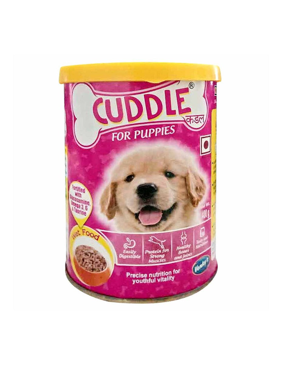 Venkyâ€™s Cuddle Puppy Food (Tin) 400gm â€“ Complete & Balanced Nutrition for Puppies | Supports Growth, Strong Bones, Energy & Healthy Skin