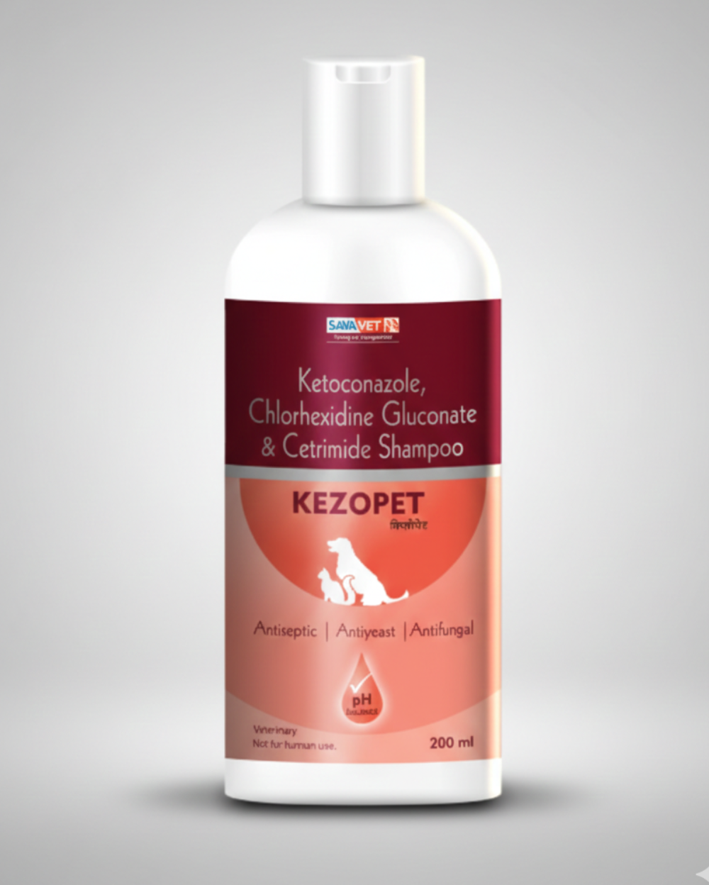 Savavet Kezopet Antifungal & Antiseptic Shampoo for Dogs & Cats â€“ Treats Ringworm, Itching & Skin Infections | 200ml