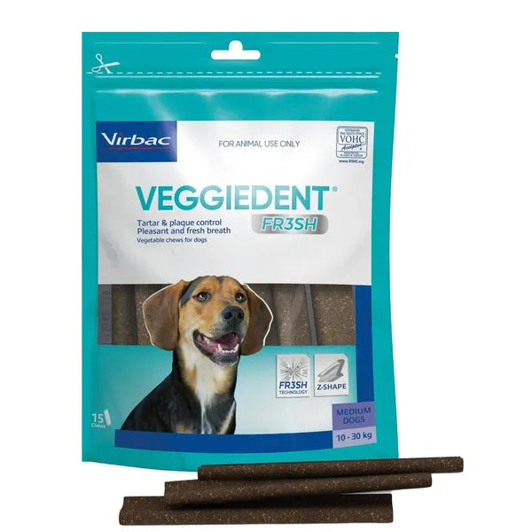 Virbac Veggiedent Dental Chews for Dogs Oral & Digestive Support