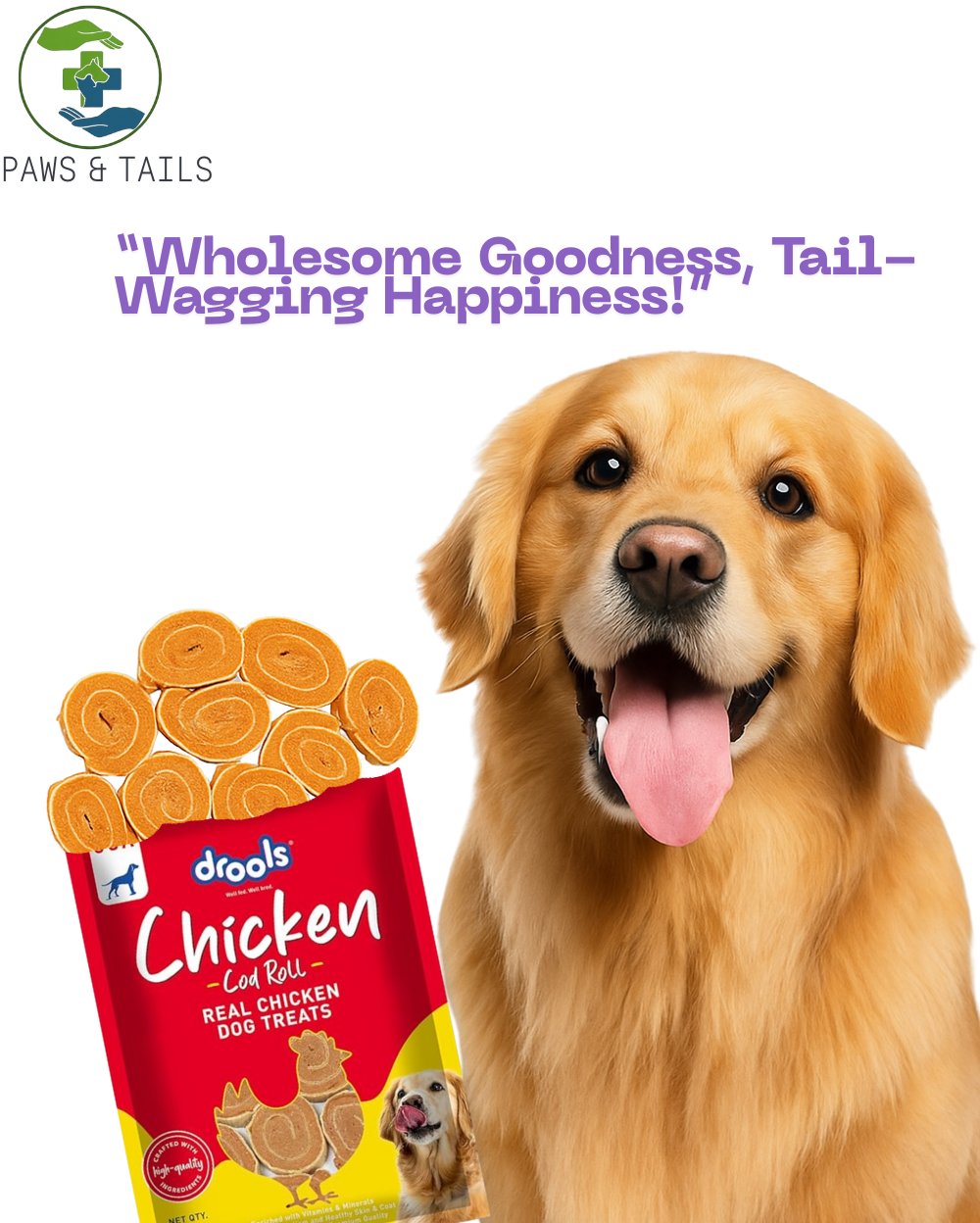 DROOLS CHICKEN COD ROLL DOG 70g