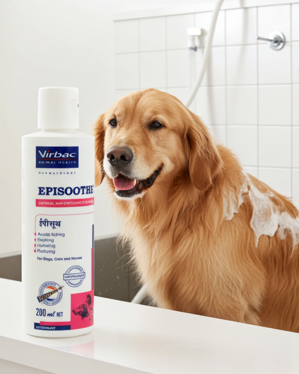Virbac Episoothe Soothing Oatmeal Shampoo 200ml for Dogs & Cats â€“ Dry Skin & Itch Relief