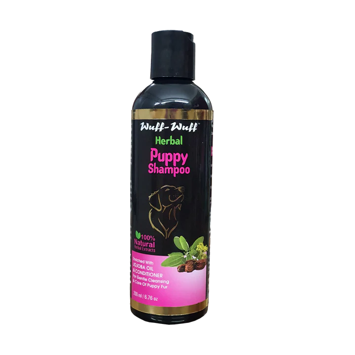 Oriheal Wuff Wuff Herbal Puppy Shampoo â€“ Tearless Gentle Cleanser for Puppies | Anti-Dandruff, Flea & Tick Relief, Soft & Shiny Coat