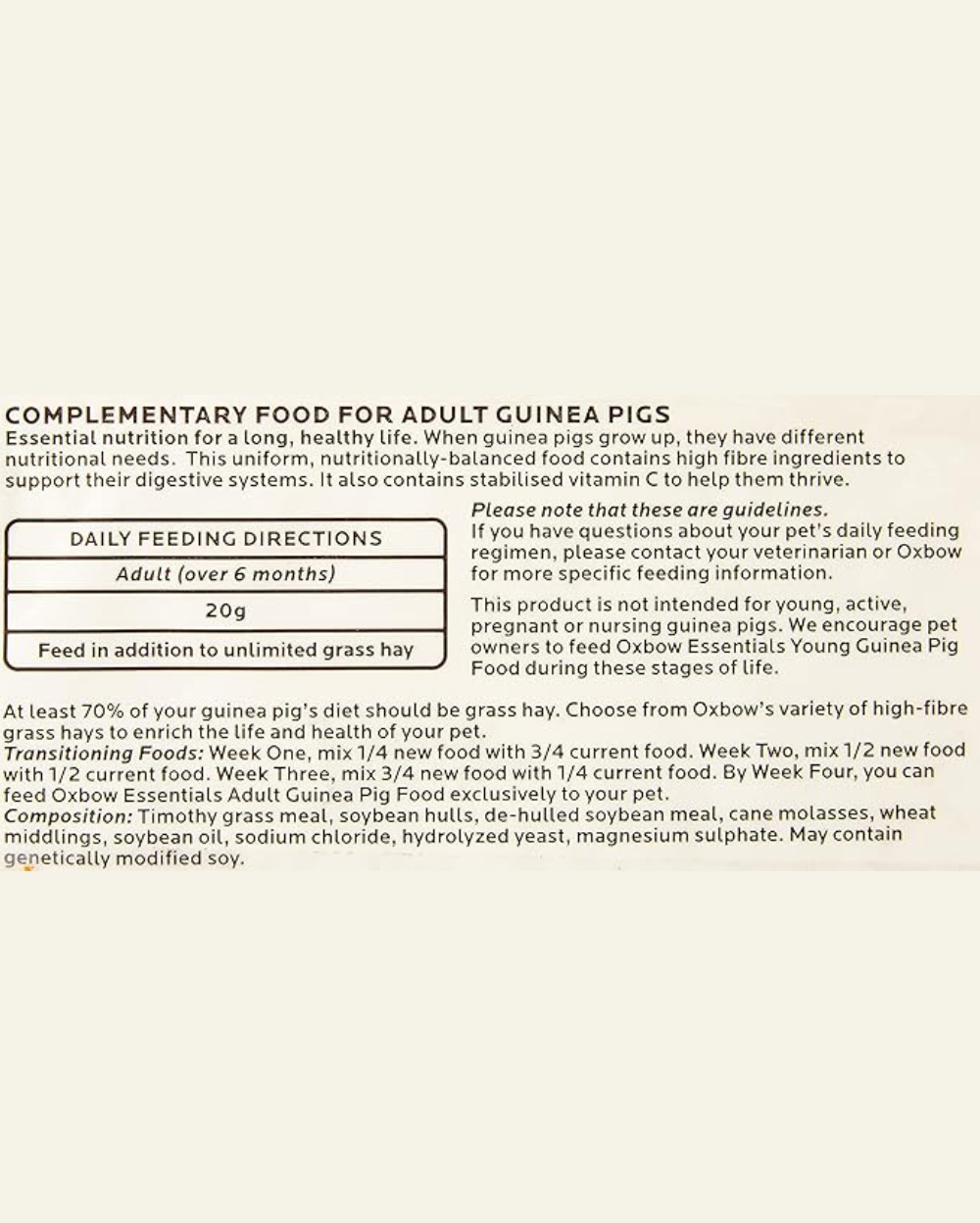 Oxbow Animal Health Cavy Cuisine Adult Guinea Pig Dry Food 2.25kg