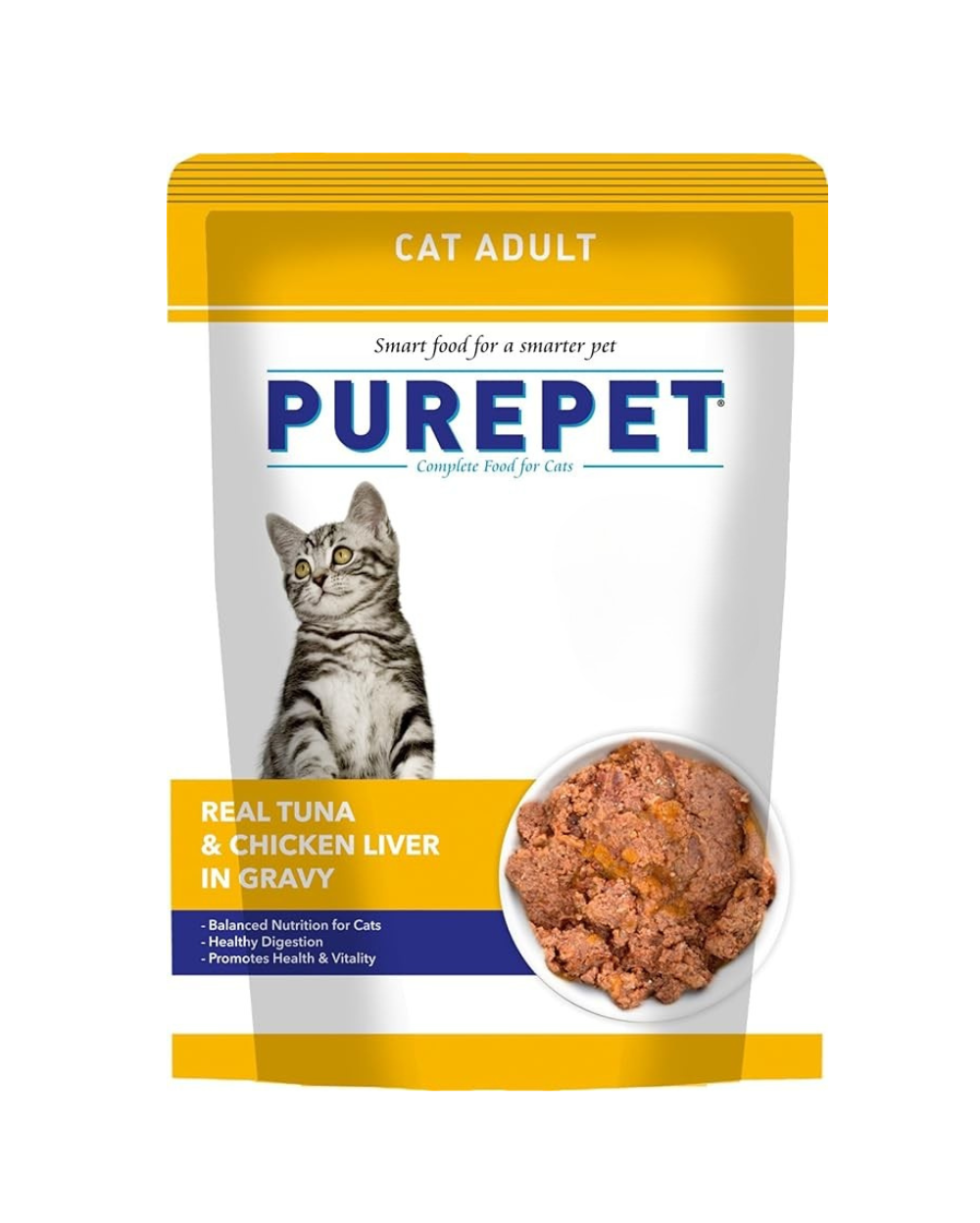 Purepet Tuna & Chicken Liver Cat Gravy 50g | Nutrient-Rich Wet Cat Food | High Protein Formula for Strong Muscles & Healthy Coat
