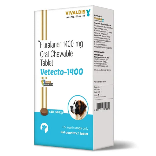Vivaldis Vetecto Chewable Tick & Flea Tablet for Dogs