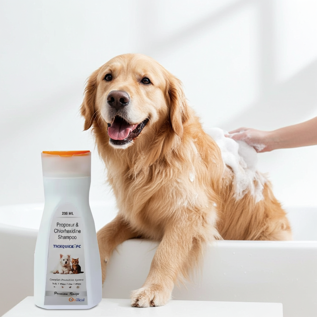 Oriheal Tick Quick PC (Propoxur & Chlorhexidine) Shampoo 200ml â€“ Medicated Anti-Tick & Antibacterial Pet Shampoo