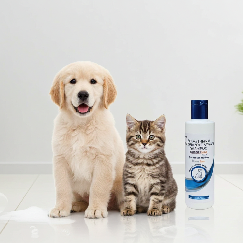 Intas Softas Max Anti-Tick & Flea Shampoo for Dogs & Cats â€“ Effective Parasite Control, Cleanses Coat, Soothes Skin, Prevents Itching & Odor â€“ 200ml