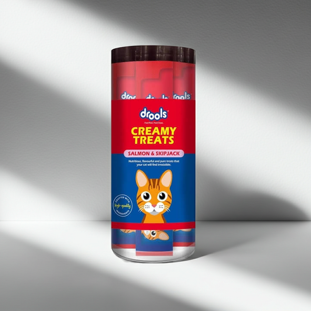 Drools Creamy Treats for Dogs â€“ Salmon & Skipjack Flavor | 25 PCS Jar | Healthy Training Treats & Skin Coat Support