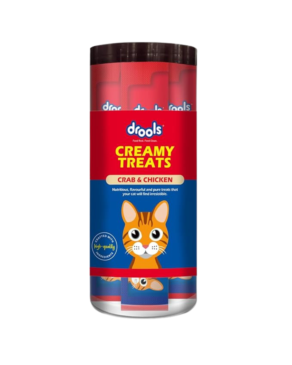 Drools Creamy Cat Treats â€“ Crab & Chicken Flavor, 25PCS | Tasty & Healthy Cat Snack | Protein-Rich Cat Treats