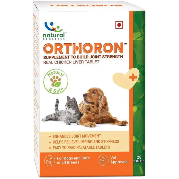 Natural Remedies Orthoron Joint Supplement Tablets for Dogs & Cats â€“ Advanced Hip and Joint Support, Mobility & Pain Relief Formula