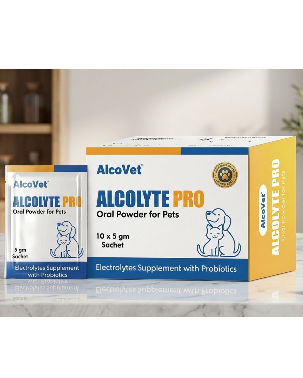 Alcovet Alcolyte Pro Electrolyte Powder 5gm ( 10 Sachet )  for Dogs & Cats