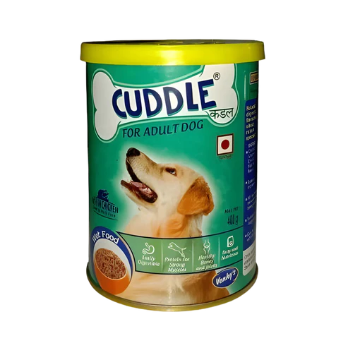 Venky's Cuddle Adult Dog Food (Tin) 400gm â€“ Premium Wet Dog Food for Adult Dogs, High Protein & Complete Nutrition