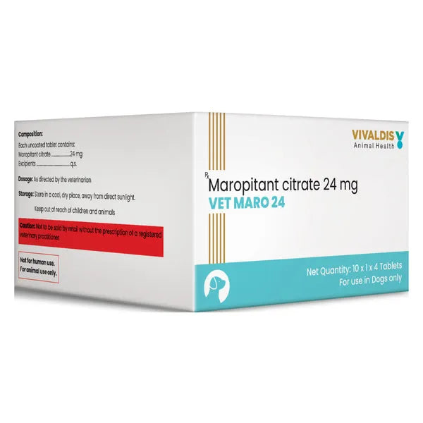 Vivaldis Vet Maro 24mg Tablets for Dogs â€“ Maropitant Citrate, Pack of 4 Tablets