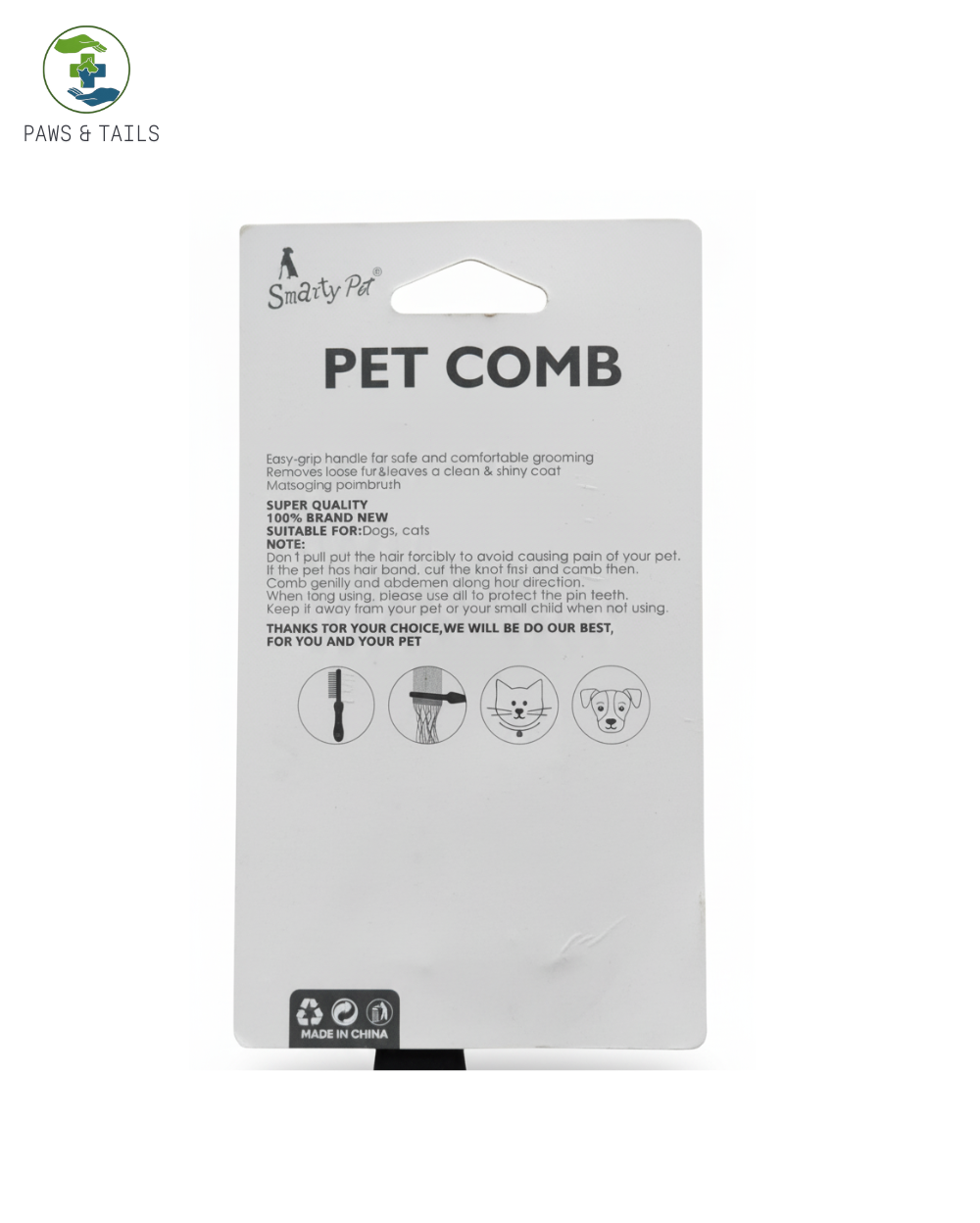 Premium Single-Sided Steel Comb for Pets â€“ Professional Grooming Tool for Dogs & Cats