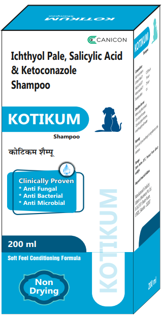 Canicon Kotikum Shampoo 200 ml â€“ Medicated Antifungal & Antibacterial Skin Care Shampoo for Dogs & Cats