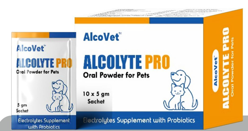 Alcovet Alcolyte Pro Electrolyte Powder 5gm ( 10 Sachet )  for Dogs & Cats