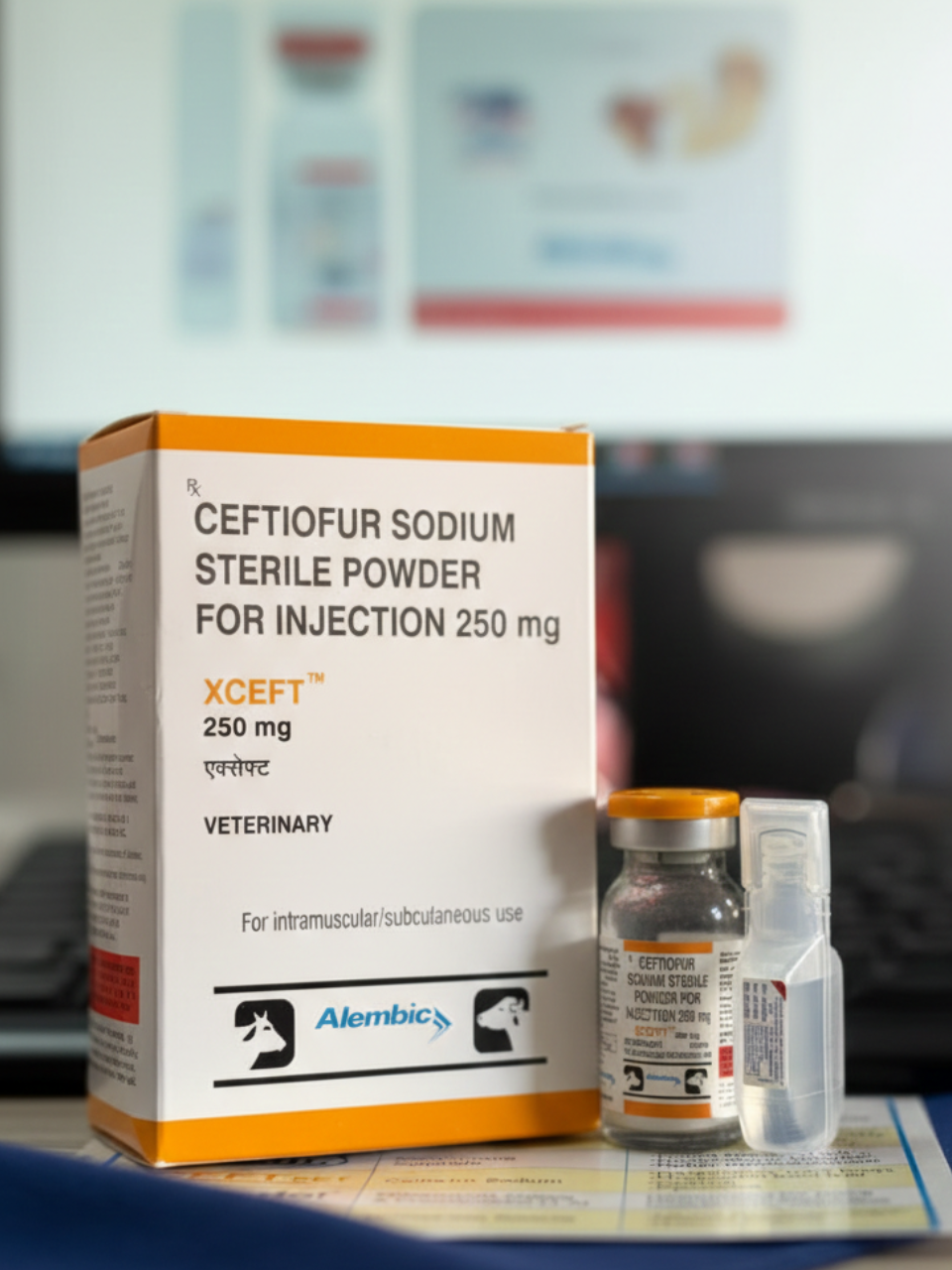 Alembic Xceft Pet Injection for Dogs â€“ Ceftriaxone Antibiotic Injection for Bacterial Infections in Pets