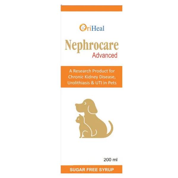 Oriheal Nephrocare Advanced Syrup for Dogs & Cats 200ml â€“ Ayurvedic Kidney & Urinary Support for Pets | Renal Care Supplement
