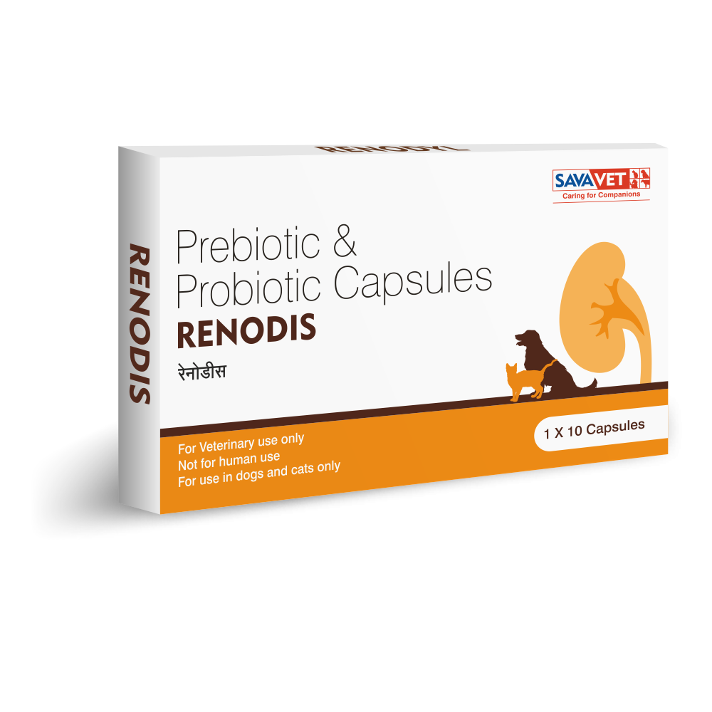 Savavet Renodis Prebiotic & Probiotic Capsules for Dogs & Cats â€“ Digestive Care and Gut Health Supplement