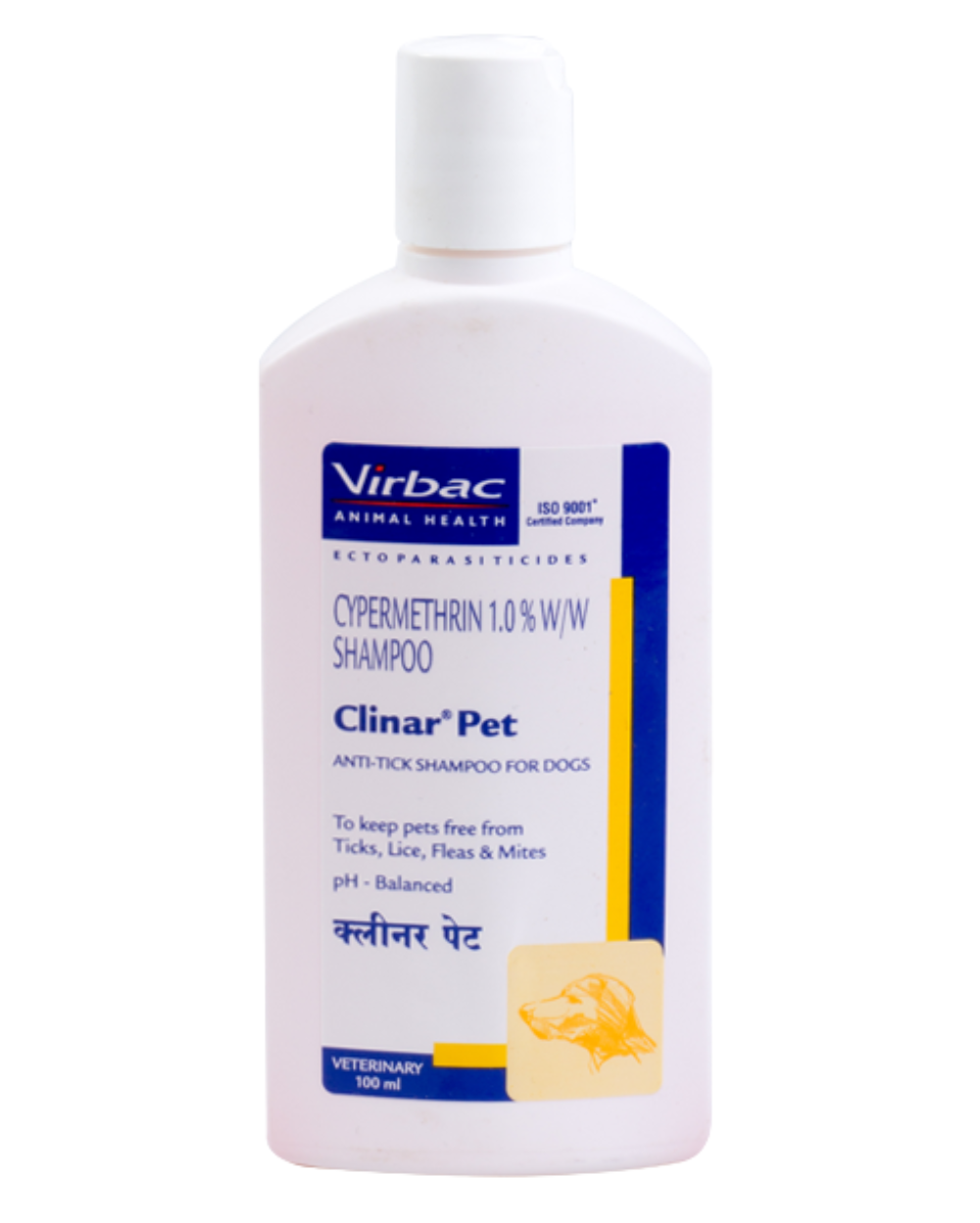 Virbac Clinar Pet Shampoo 100ml â€“ Medicated Antibacterial & Antifungal Shampoo for Dogs & Cats, Controls Itching, Odor & Skin Infections