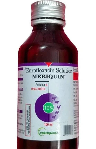 Vetoquinol Meriquin Oral Liquid 100ml â€“ Broad-Spectrum  for Dogs & Cats, Treats Bacterial Infections