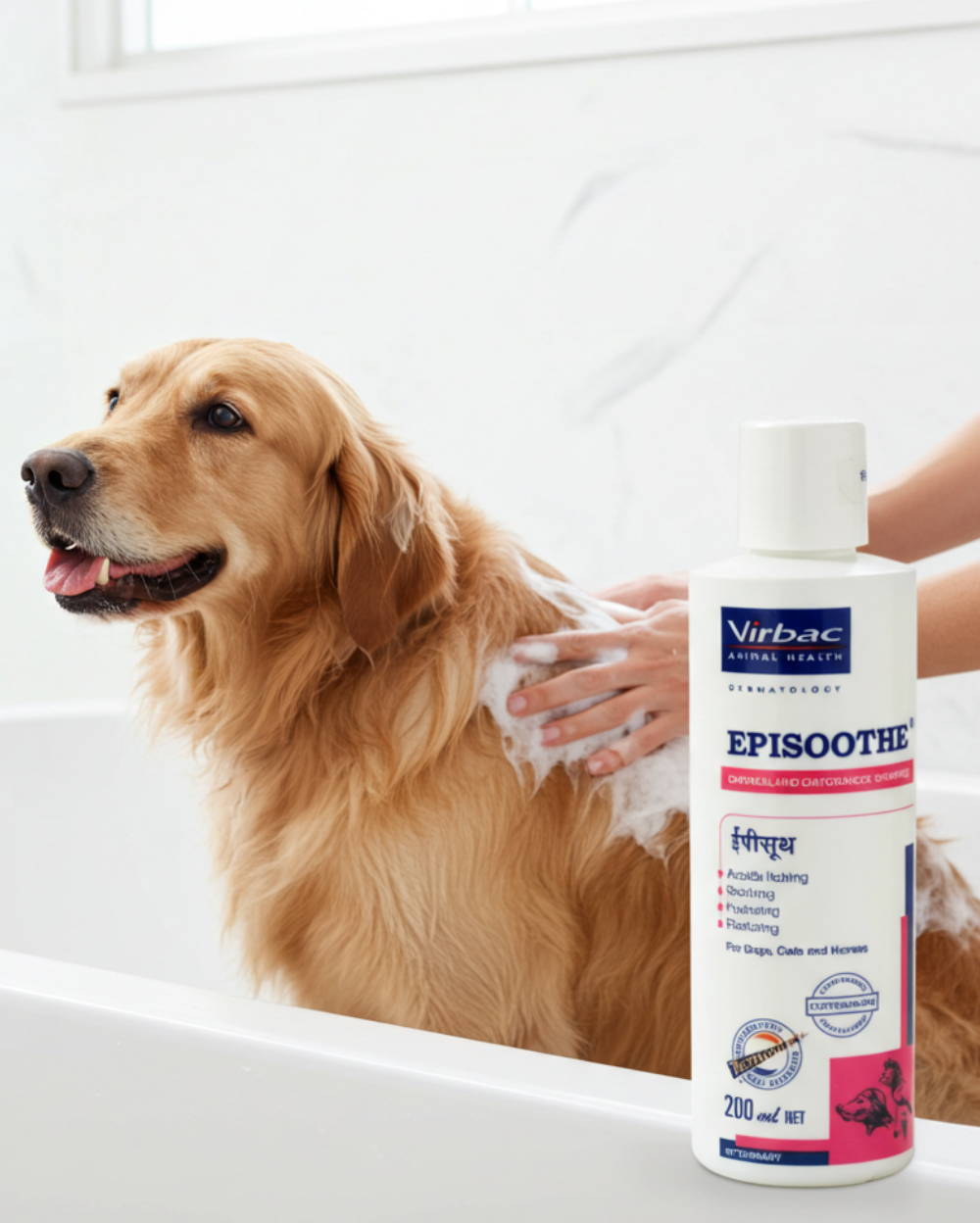 Virbac Episoothe Soothing Oatmeal Shampoo 200ml for Dogs & Cats â€“ Dry Skin & Itch Relief