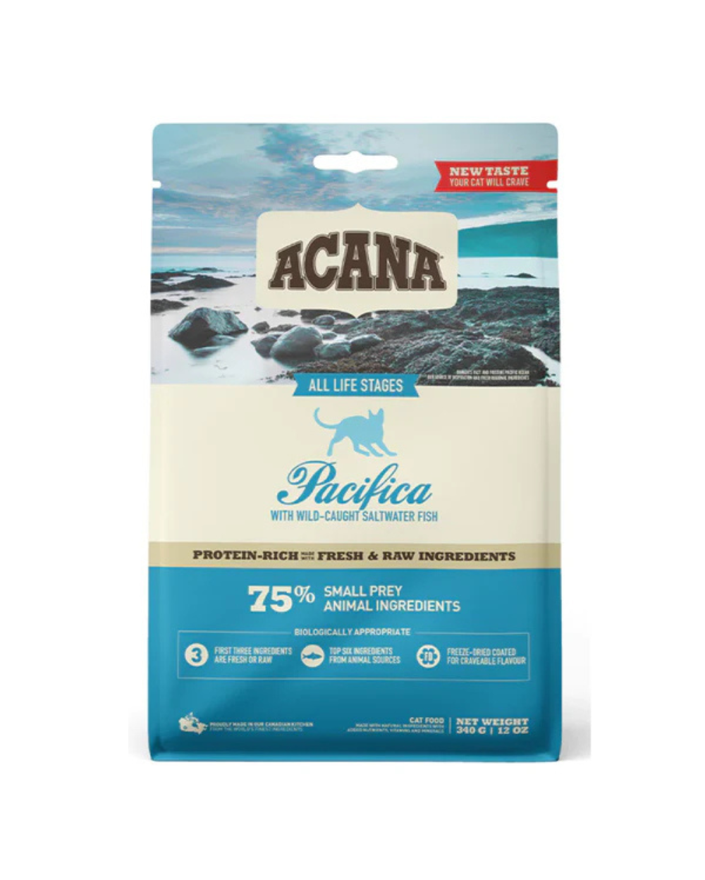Acana Pacifica Cat Dry Food â€“ Grain-Free, High-Protein, Wild-Caught Fish Formula for Adult Cats, Sensitive Stomach & Healthy Skin