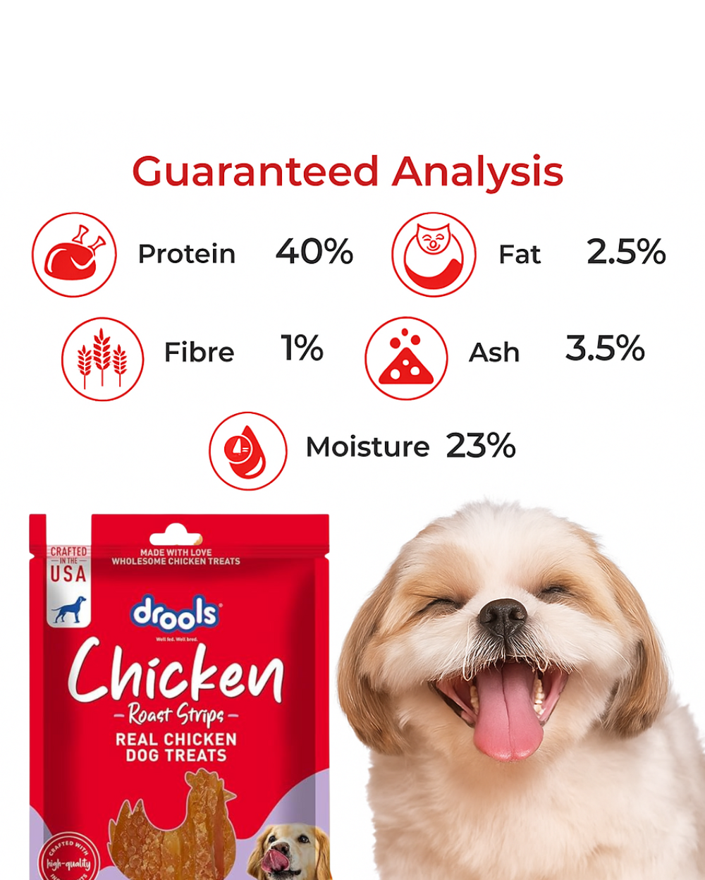 DROOLS REAL CHICKEN ROAST STRIP FOR DOG TREATS 70GM