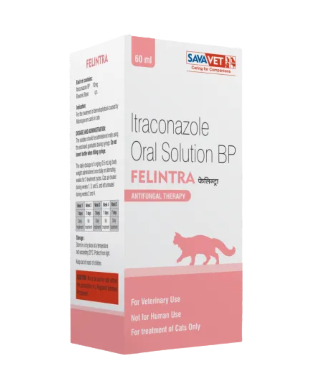 Savavet Felintra ( Itraconazole 10mg ) Oral Solution for Cats 60ml â€“ Antifungal Medicine for Fungal Infections in Cats